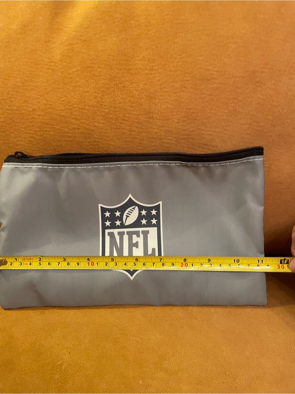 NFL Gray Toiletry Pouch with Black Zipper